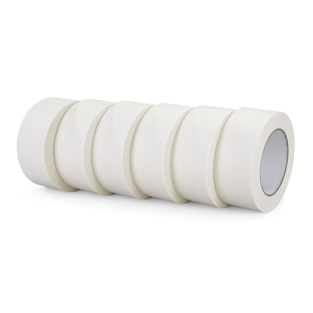 Idl Packaging Masking Tape GP, 2 in W x 60 yards L, 5.5 mil Thick, White, Natural Rubber Adhesive, 6 PK 6x-44576